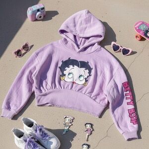 Girls/Womens Betty Boop Cropped Hoodie
